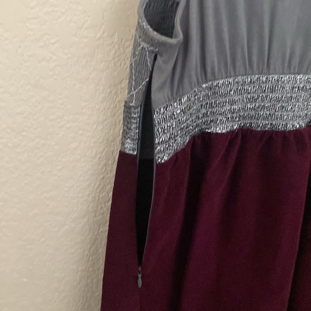 Free People Birds of Paradise Gray& Purple Sleeveless Vintage Empire Dress. Sz 4 - Picture 11 of 16